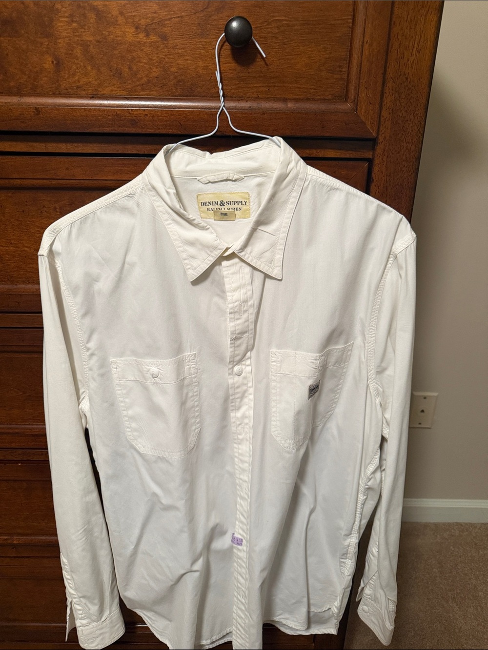 Denim & Supply Ralph Lauren White Long-Sleeve Button-Up Shirt